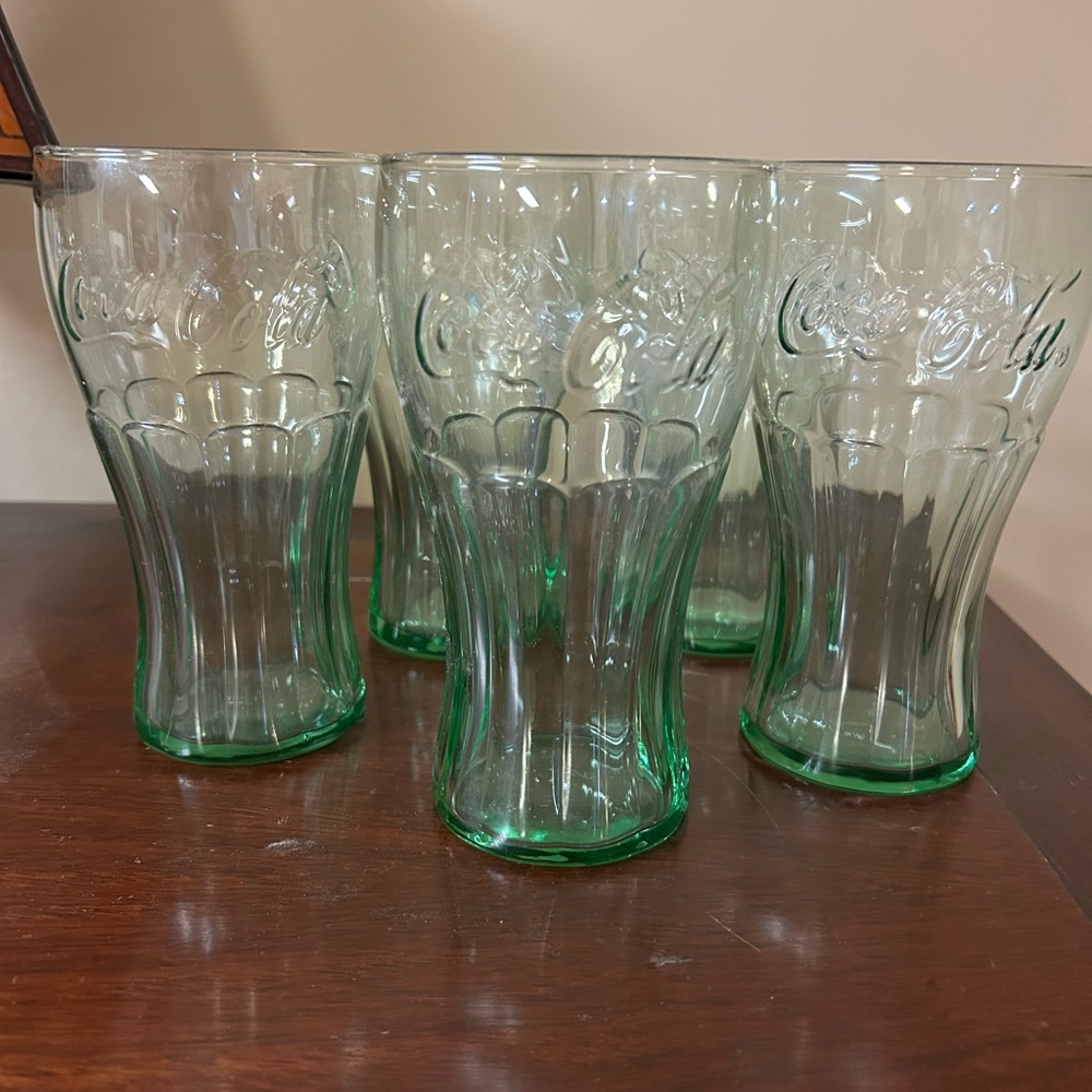 Coca-Cola Green Glass Set
